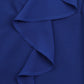 Lapa Plus Women's Chiffon Ruffled Hem Hip - hugging Blue Dress - Lapa plus