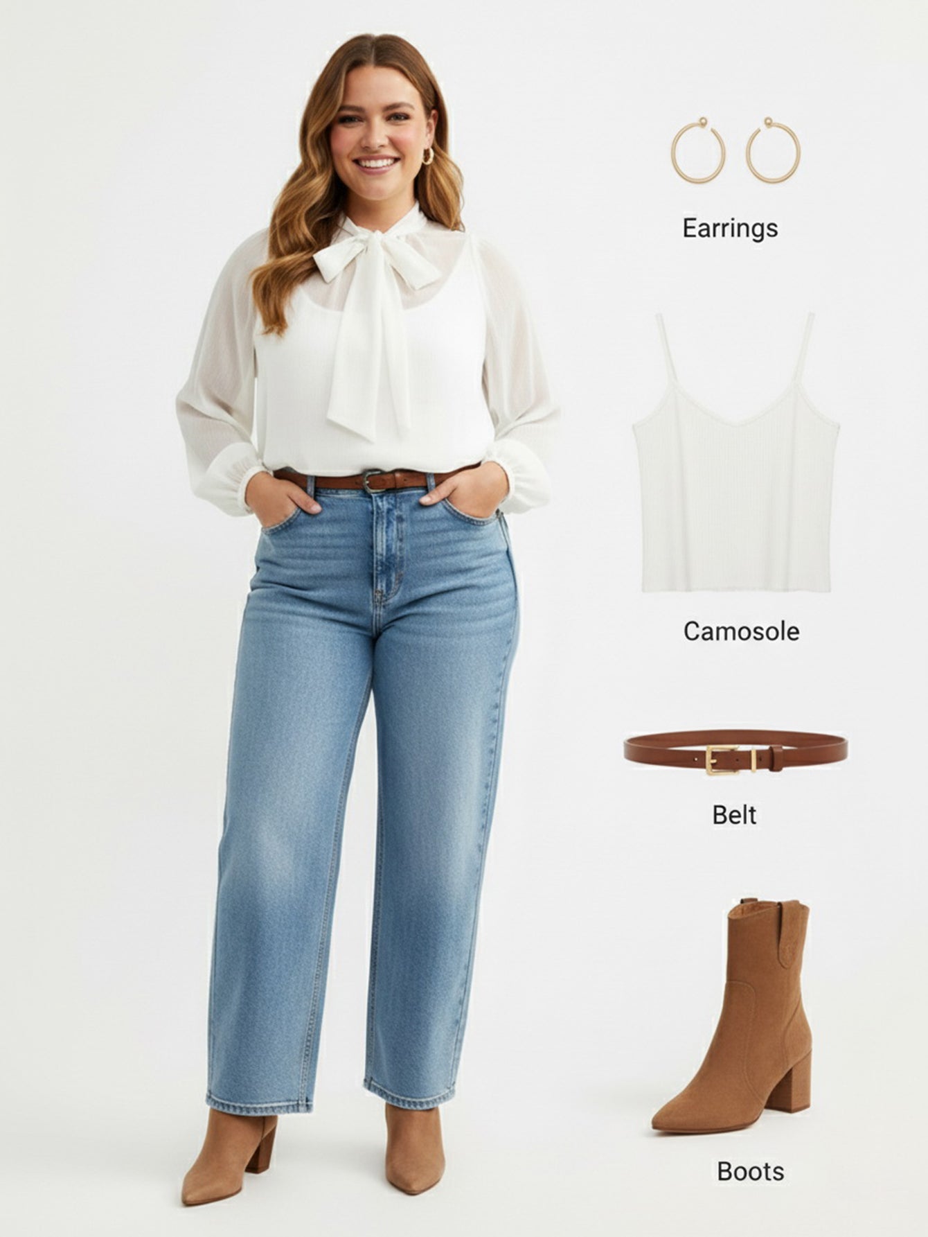 Lapa Plus Women's Chiffon Top with Neck Bow Ties - Lapa plus