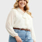 Lapa Plus Women's Chiffon Top with Neck Bow Ties - Lapa plus