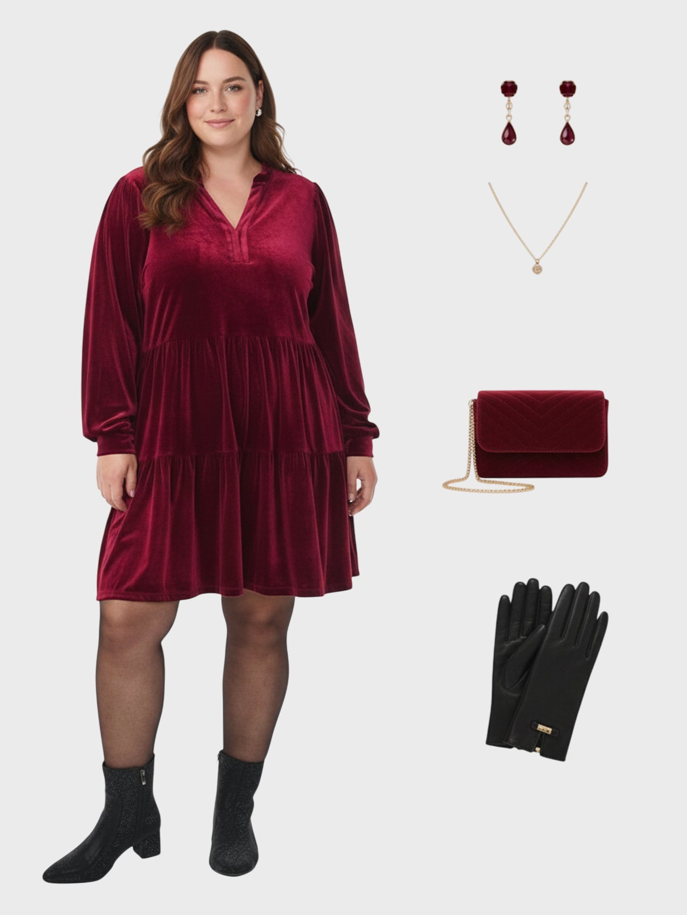 Lapa Plus Women's Christmas & New Year Corduroy Patchwork Dress - Lapa plus