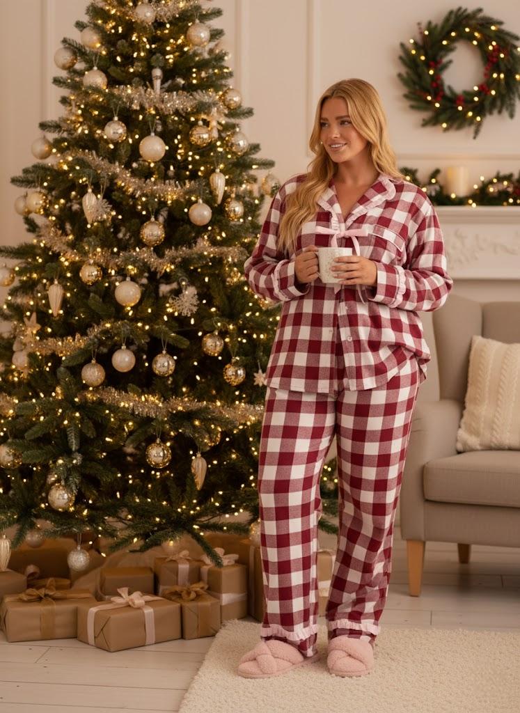 Lapa Plus Women's Christmas Plaid Bowknot Set - Lapa plus
