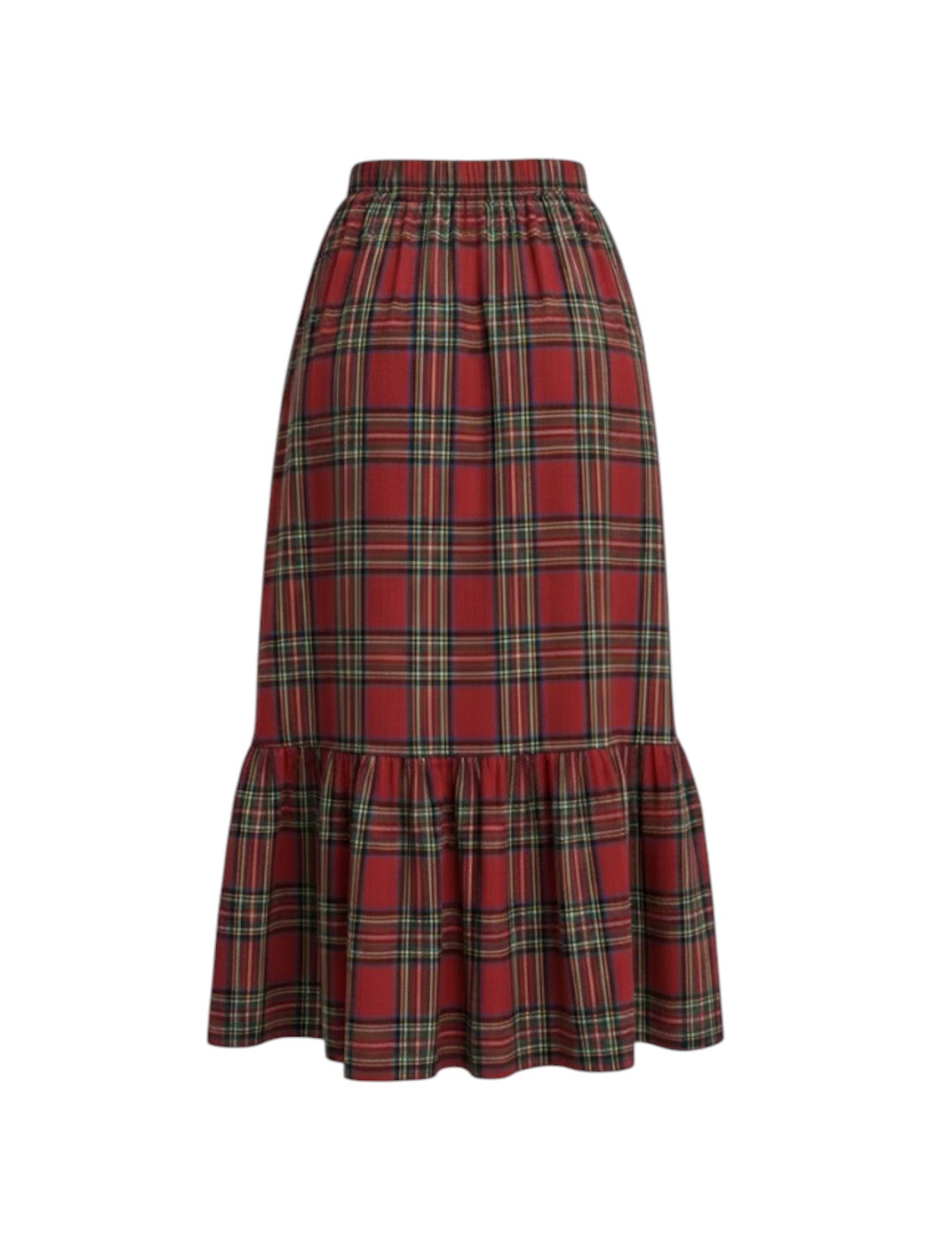 Lapa Plus Women's Christmas Plaid Long Skirt - Lapa plus