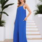 Lapa Plus Women's Elegant Blue Pocket Wide - leg Jumpsuit - Lapa plus