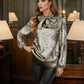 Lapa Plus Women's Elegant Lace - up Satin Shirt - Lapa plus