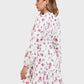 Lapa Plus Women's Flower - print Lace Trimmed Fitted Waist Dress - Lapa plus