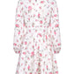 Lapa Plus Women's Flower - print Lace Trimmed Fitted Waist Dress - Lapa plus