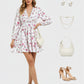 Lapa Plus Women's Flower - print Lace Trimmed Fitted Waist Dress - Lapa plus