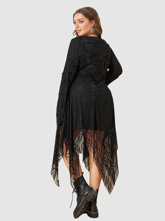 Lapa Plus Women's Gothic Irregular Hem Plus Size Dress - Lapa plus
