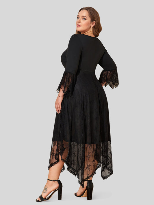 Lapa Plus Women's Gothress Patchwork Plus Size Dress - Lapa plus