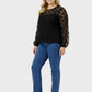 Lapa Plus Women's Lace Floral Crewneck Sexy Top - Lapa plus