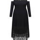 Lapa Plus Women's Lace - spliced Off - shoulder Plus Size Dress - Lapa plus