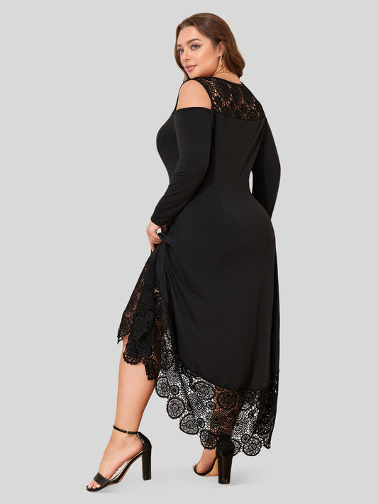 Lapa Plus Women's Lace - spliced Off - shoulder Plus Size Dress - Lapa plus