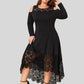 Lapa Plus Women's Lace - spliced Off - shoulder Plus Size Dress - Lapa plus