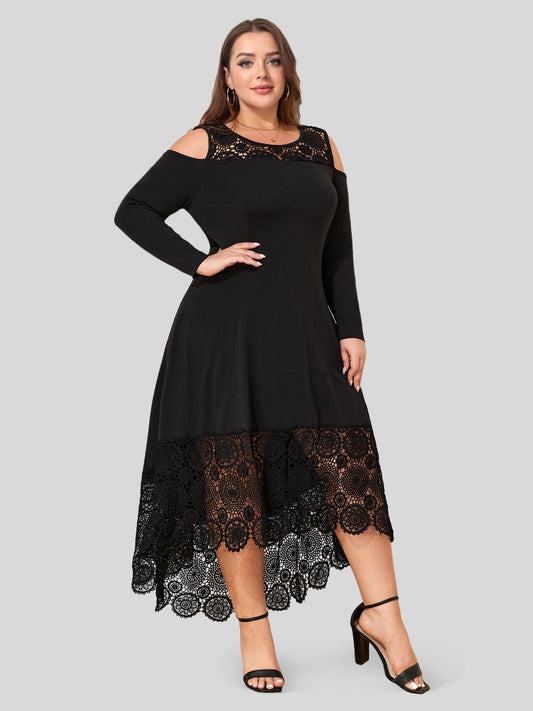 Lapa Plus Women's Lace - spliced Off - shoulder Plus Size Dress - Lapa plus