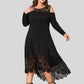 Lapa Plus Women's Lace - spliced Off - shoulder Plus Size Dress - Lapa plus