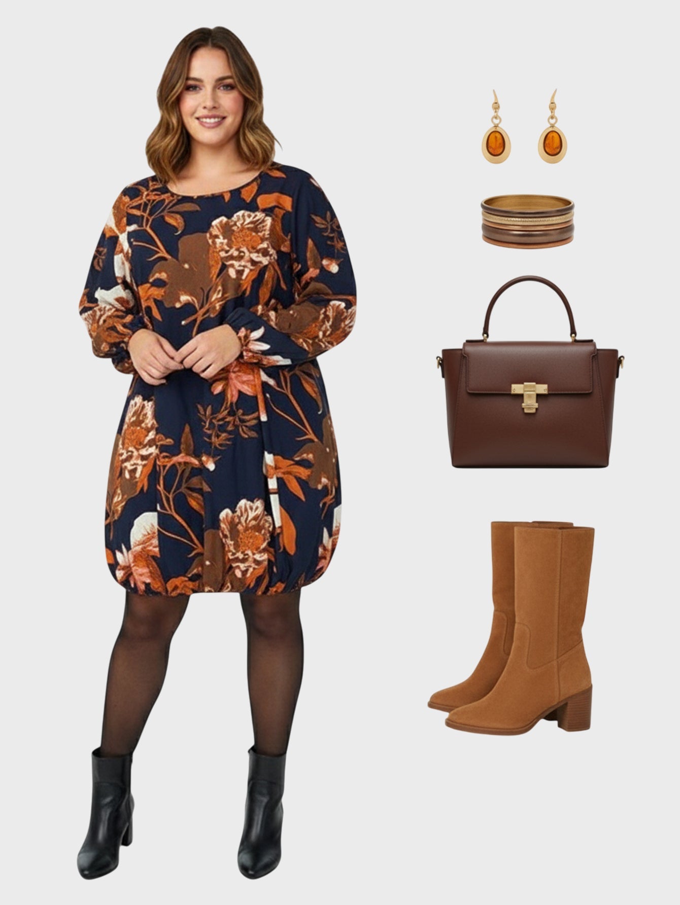 Lapa Plus Women's Large Floral Flared Dress with Elastic Waist - Lapa plus