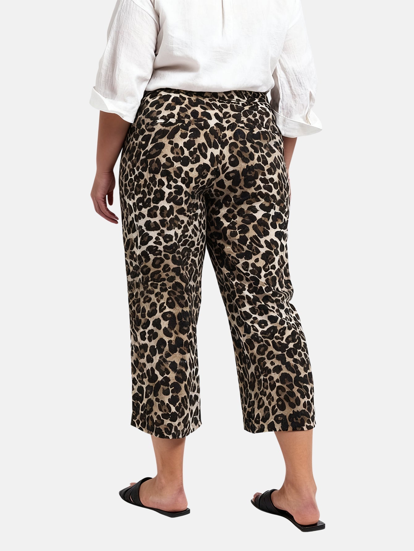 Lapa Plus Women's Leopard Print Casual Cropped Pants - Lapa plus