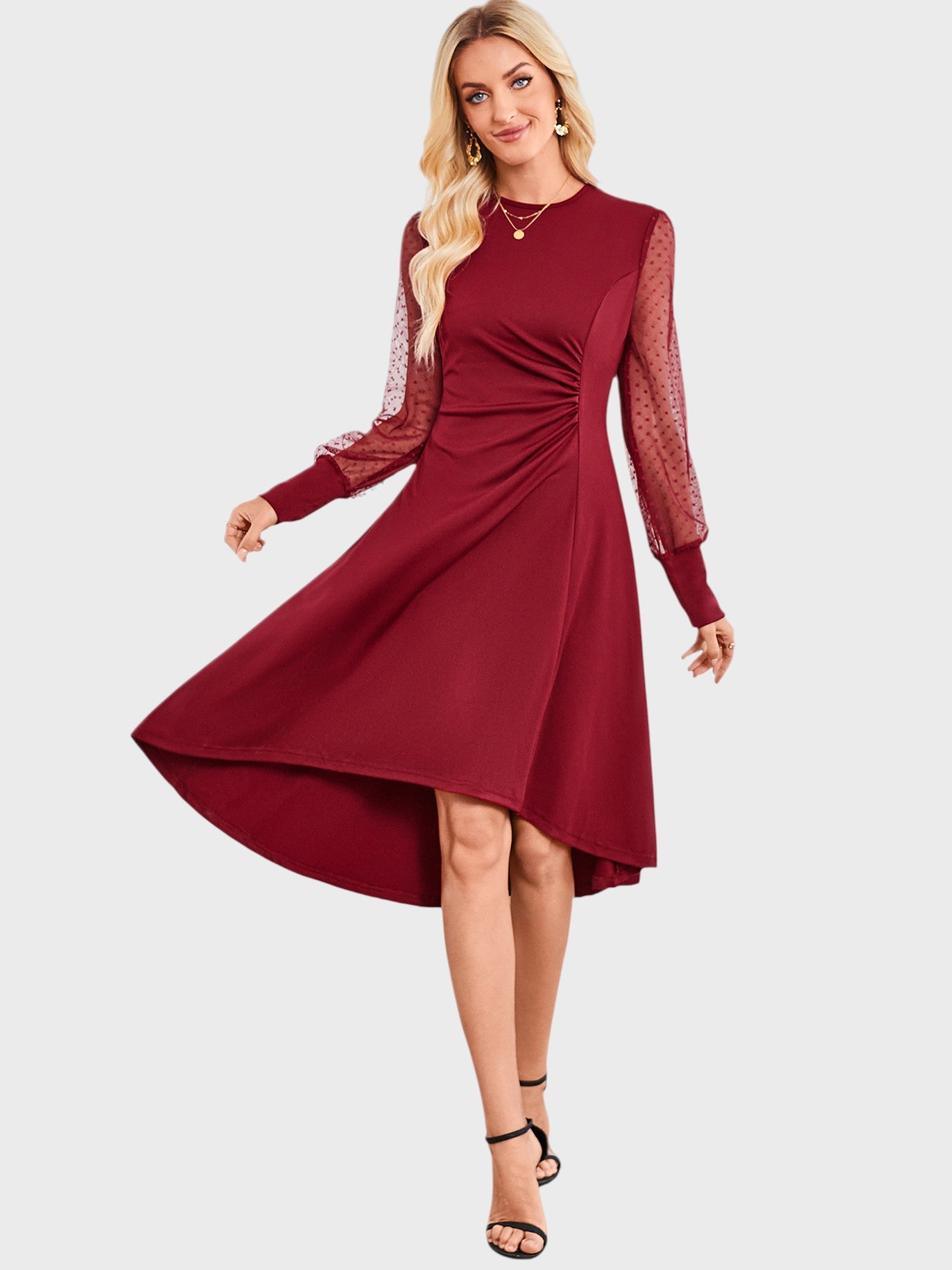Lapa Plus Women's Polka Dot Mesh Dress - Lapa plus