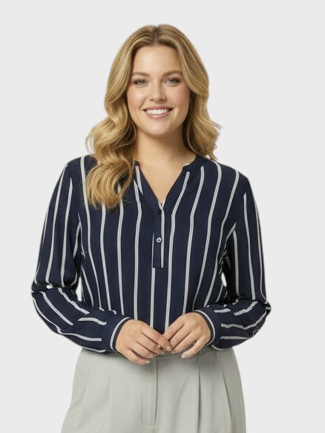Lapa Plus Women's Reversible Top with Striped Sleeves - Lapa plus