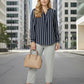 Lapa Plus Women's Reversible Top with Striped Sleeves - Lapa plus