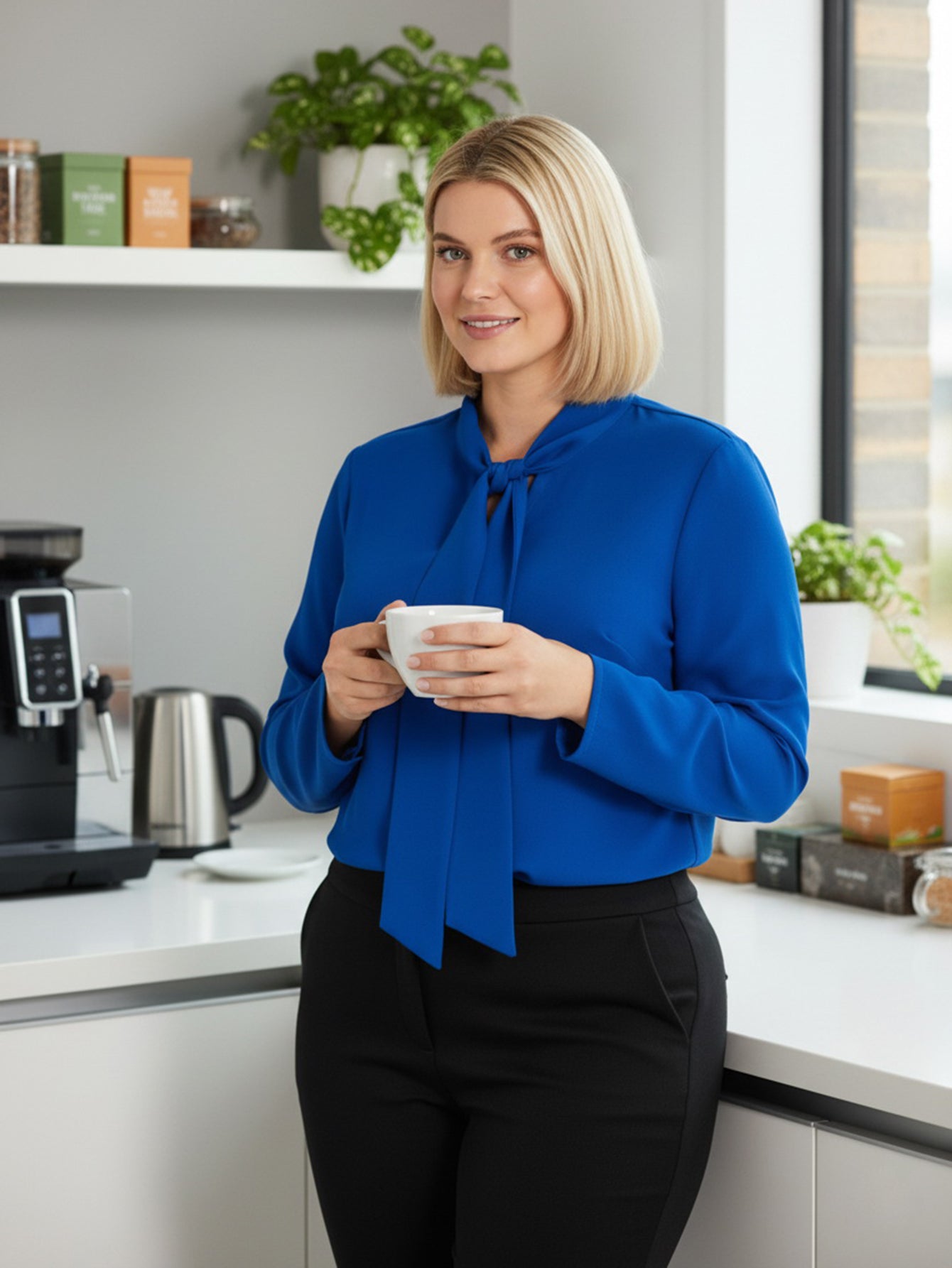 Lapa Plus Women's Satin Blouse with Ties - Lapa plus