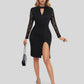 Lapa Plus Women's Sexy Lace Slit Tight Party Dress - Lapa plus
