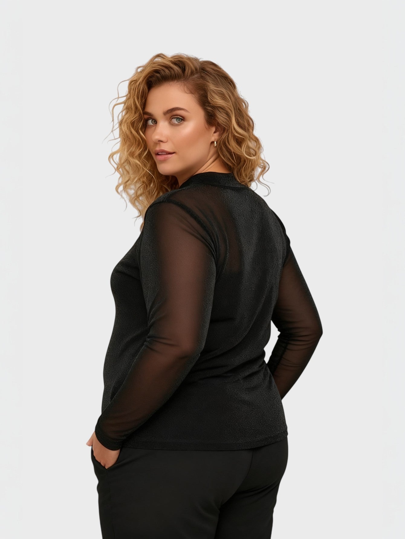Lapa Plus Women's Sheer Mesh Paneled Sexy Top - Lapa plus