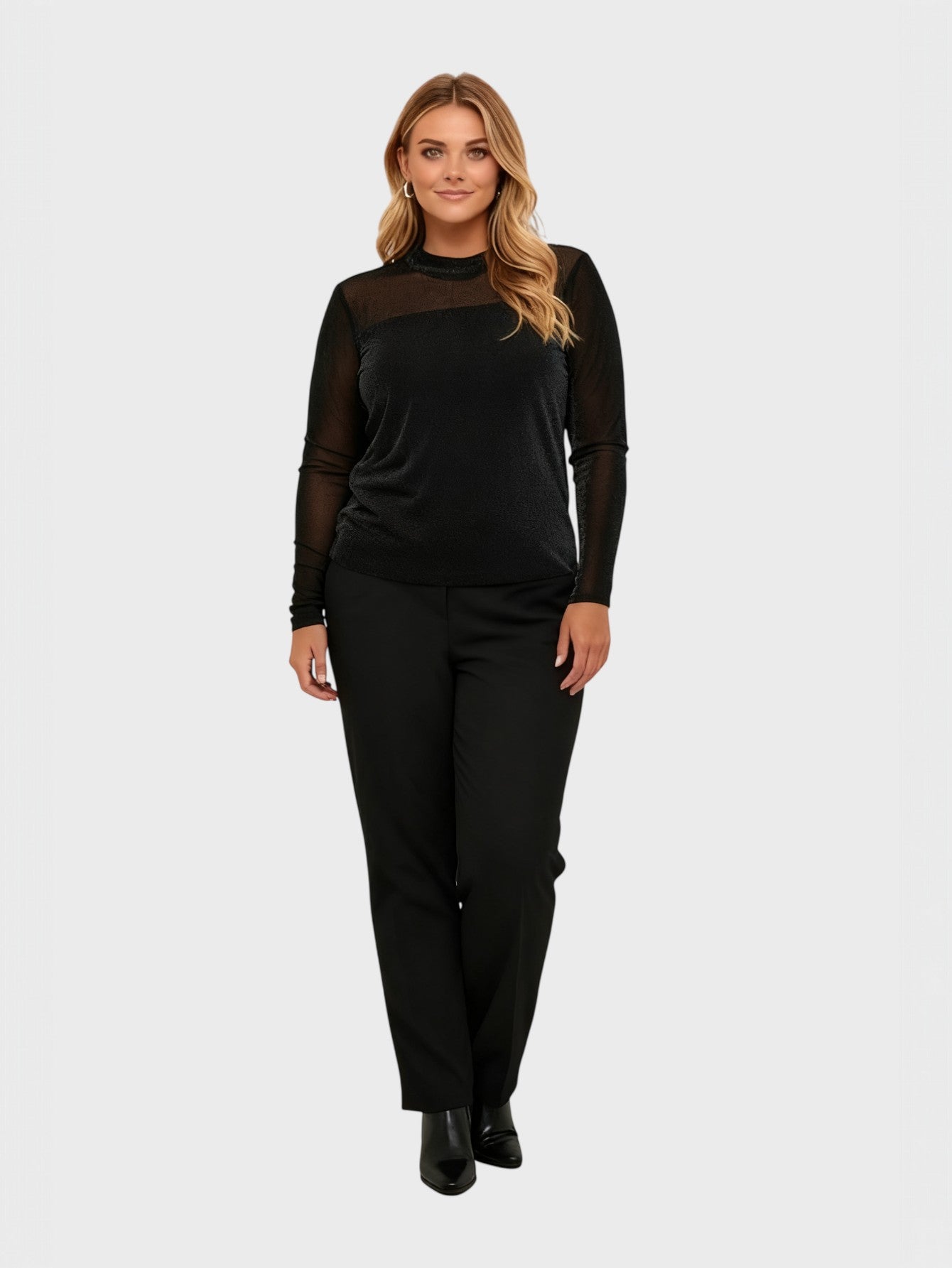Lapa Plus Women's Sheer Mesh Paneled Sexy Top - Lapa plus