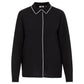 Lapa Plus Women's Slim - Fit Black Blouse with White Piping - Lapa plus