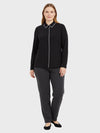 Lapa Plus Women's Slim - Fit Black Blouse with White Piping - Lapa plus