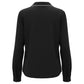 Lapa Plus Women's Slim - Fit Black Blouse with White Piping - Lapa plus