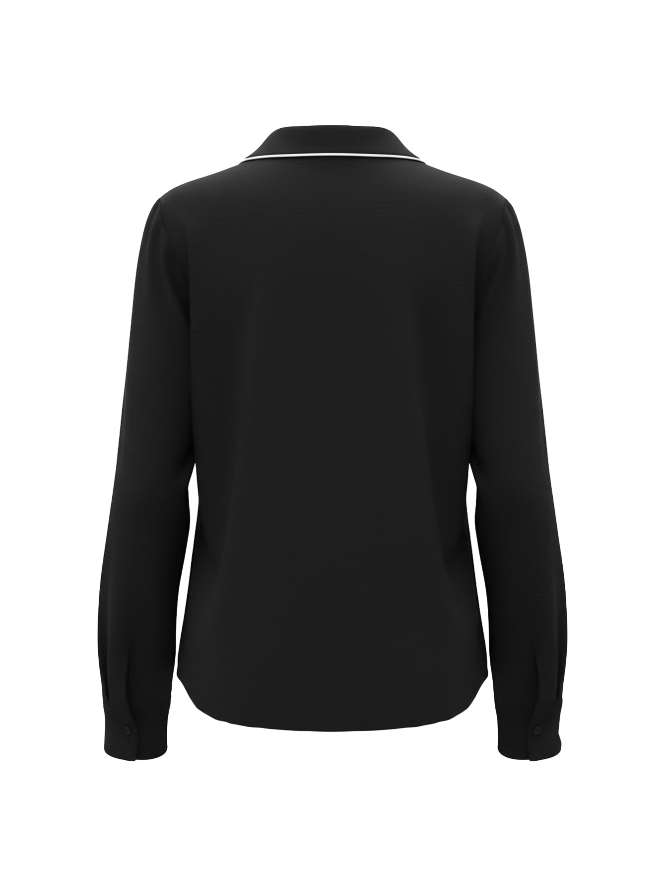 Lapa Plus Women's Slim - Fit Black Blouse with White Piping - Lapa plus
