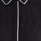 Lapa Plus Women's Slim - Fit Black Blouse with White Piping - Lapa plus