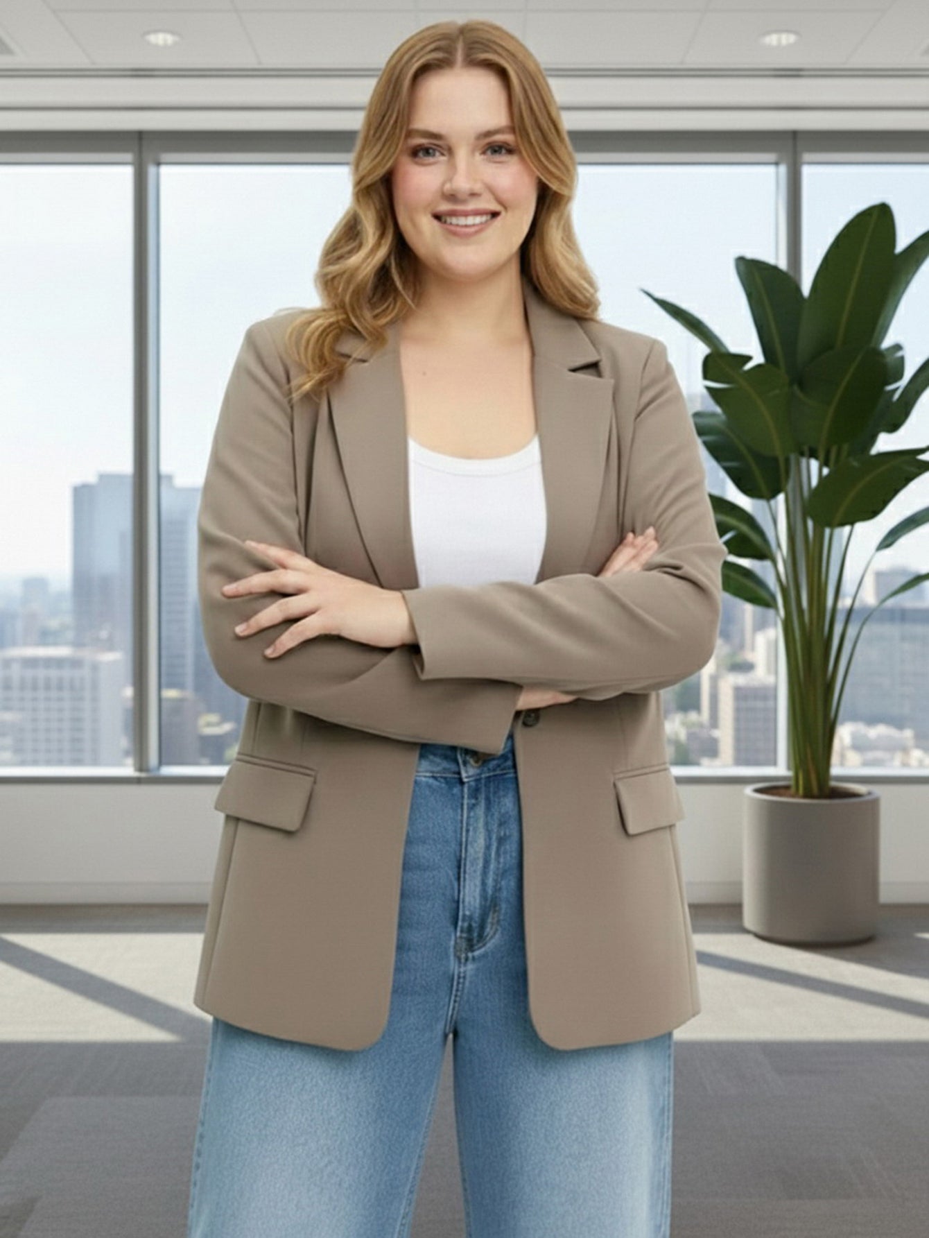 Lapa Plus Women's Slim - Fit Minimalist Blazer - Lapa plus