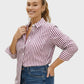 Lapa Plus Women's Striped Top with a Chest Single Pocket - Lapa plus