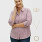 Lapa Plus Women's Striped Top with a Chest Single Pocket - Lapa plus