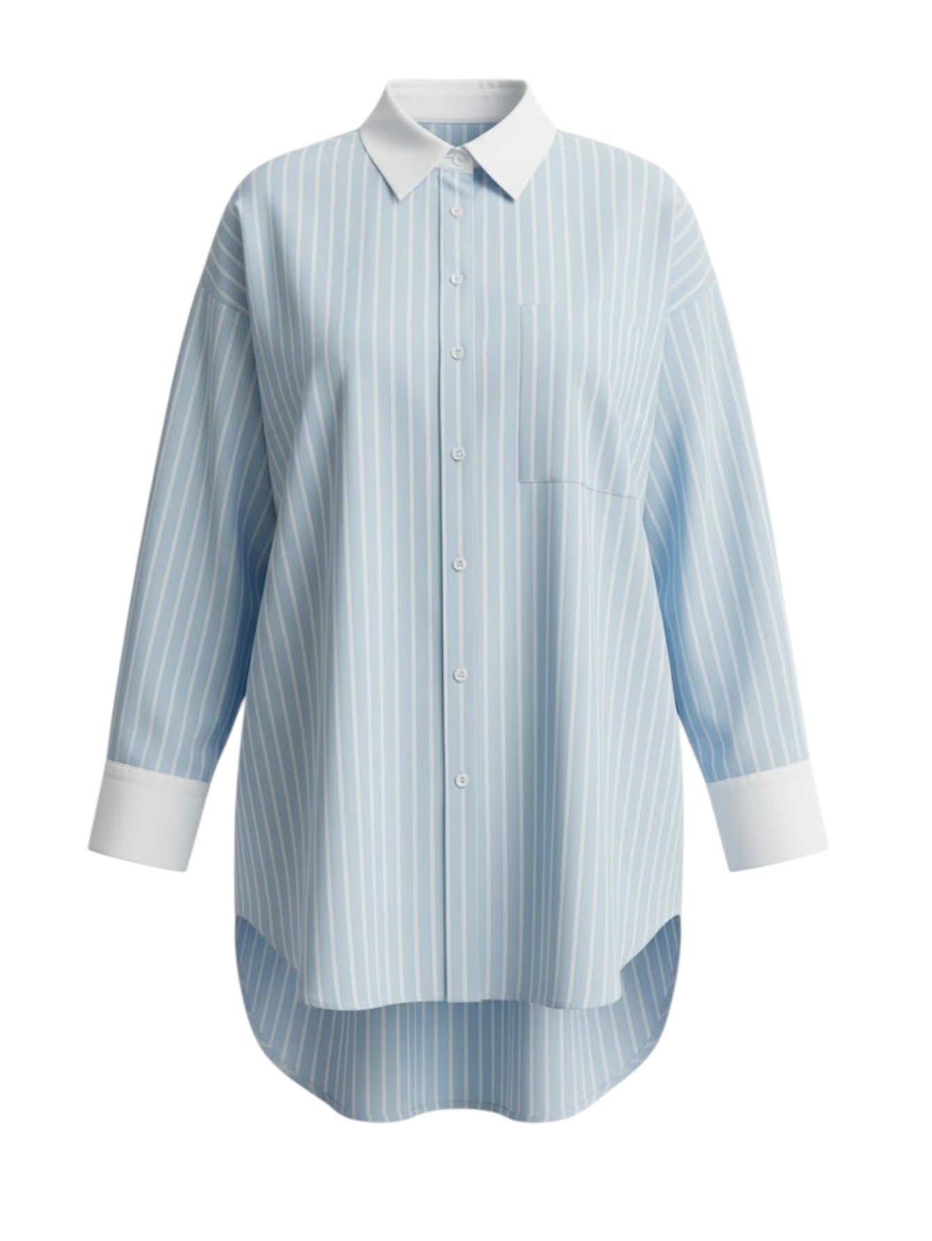Lapa Plus Women's Striped Top with Single Pocket and Contrast Cuffs - Lapa plus
