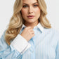 Lapa Plus Women's Striped Top with Single Pocket and Contrast Cuffs - Lapa plus