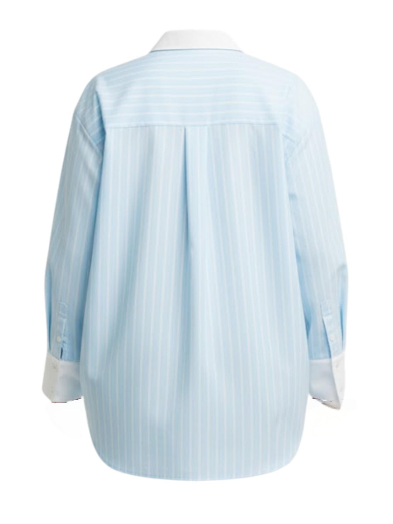 Lapa Plus Women's Striped Top with Single Pocket and Contrast Cuffs - Lapa plus