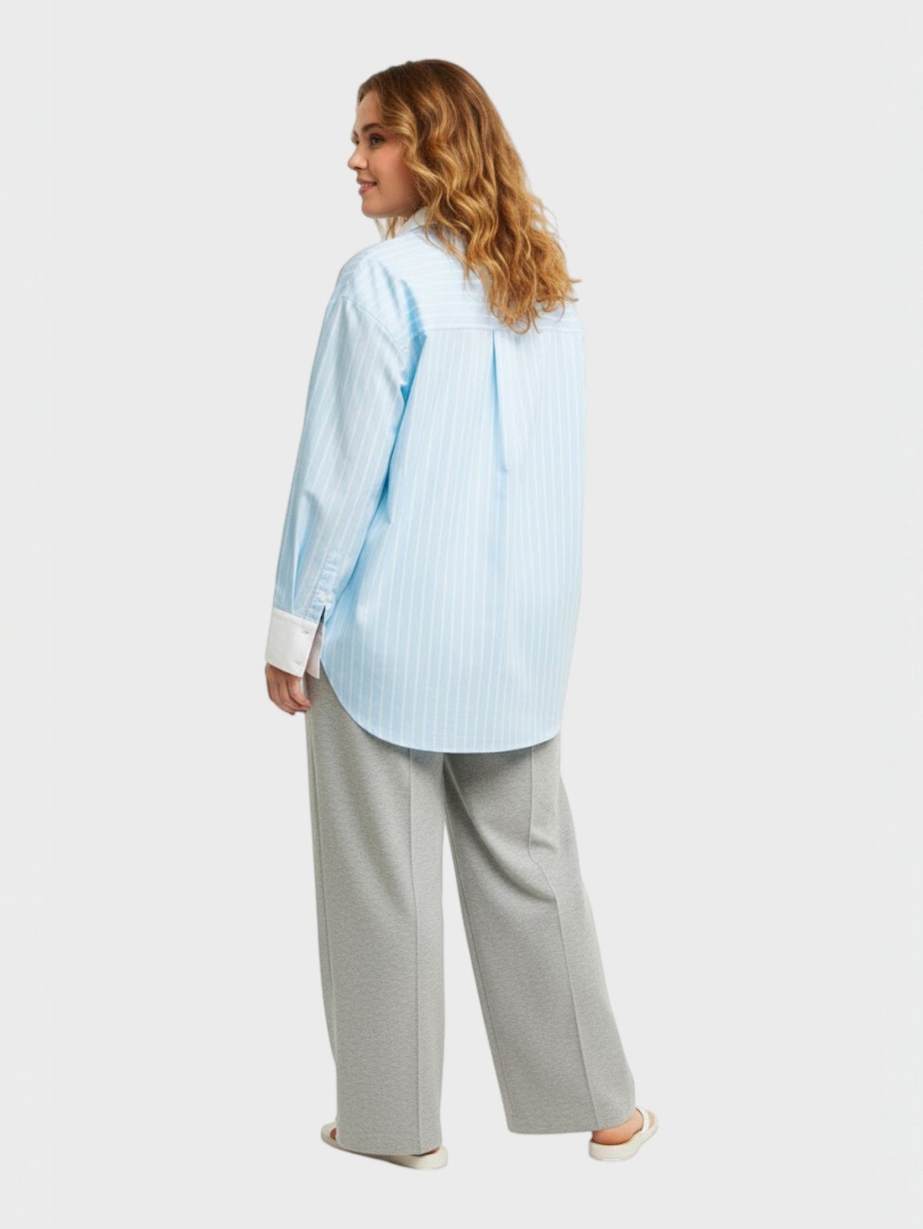 Lapa Plus Women's Striped Top with Single Pocket and Contrast Cuffs - Lapa plus