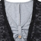 Lapa Plus Women's Stylish Gray And Black Lace Button - up Shirt - Lapa plus