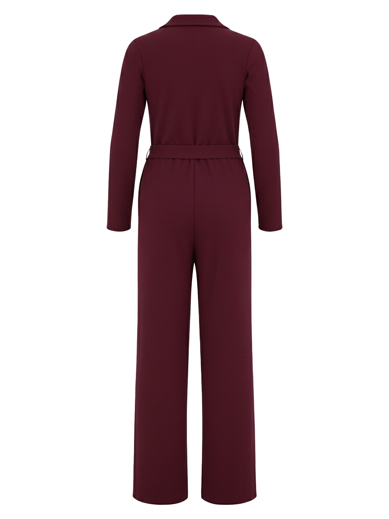 Lapa Plus Women's Stylish Jumpsuit with Lapel and Waist Tie - Lapa plus