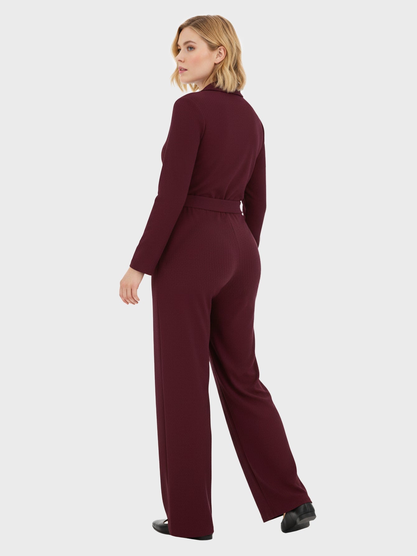 Lapa Plus Women's Stylish Jumpsuit with Lapel and Waist Tie - Lapa plus
