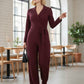 Lapa Plus Women's Stylish Jumpsuit with Lapel and Waist Tie - Lapa plus