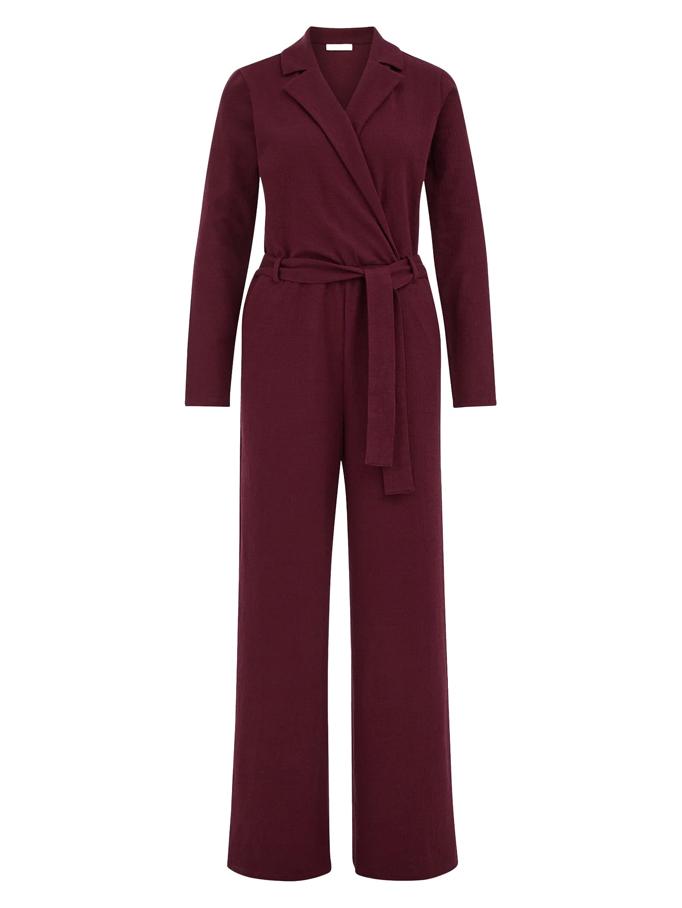 Lapa Plus Women's Stylish Jumpsuit with Lapel and Waist Tie - Lapa plus