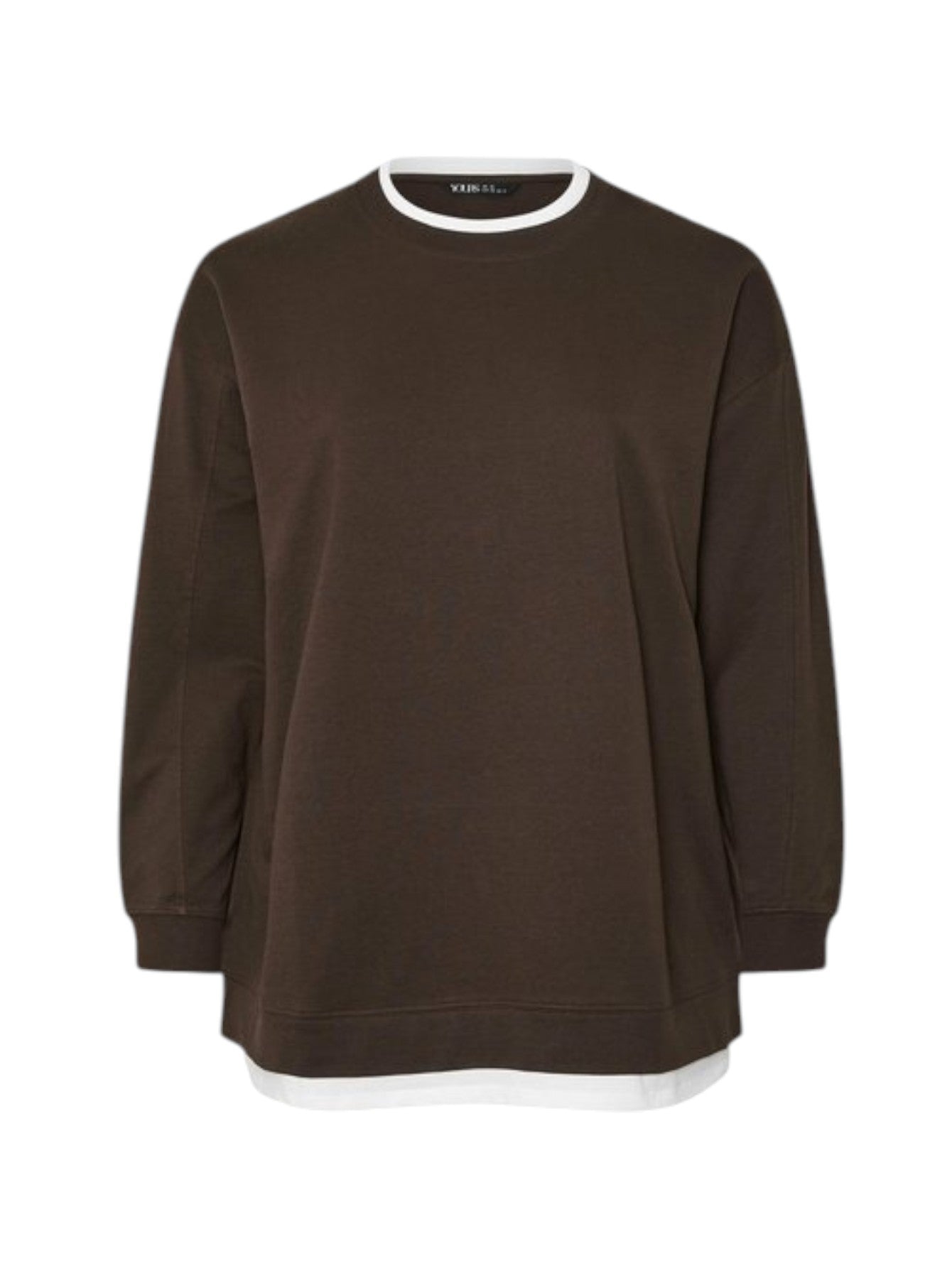 Lapa Plus Women's Two - in - One Contrast Trim Crewneck Sweatshirt - Lapa plus