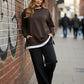Lapa Plus Women's Two - in - One Contrast Trim Crewneck Sweatshirt - Lapa plus