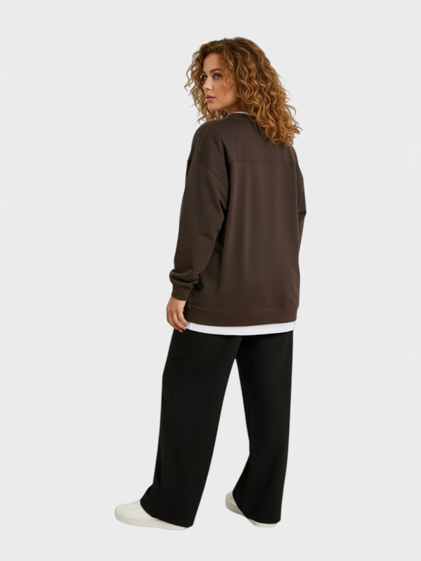 Lapa Plus Women's Two - in - One Contrast Trim Crewneck Sweatshirt - Lapa plus