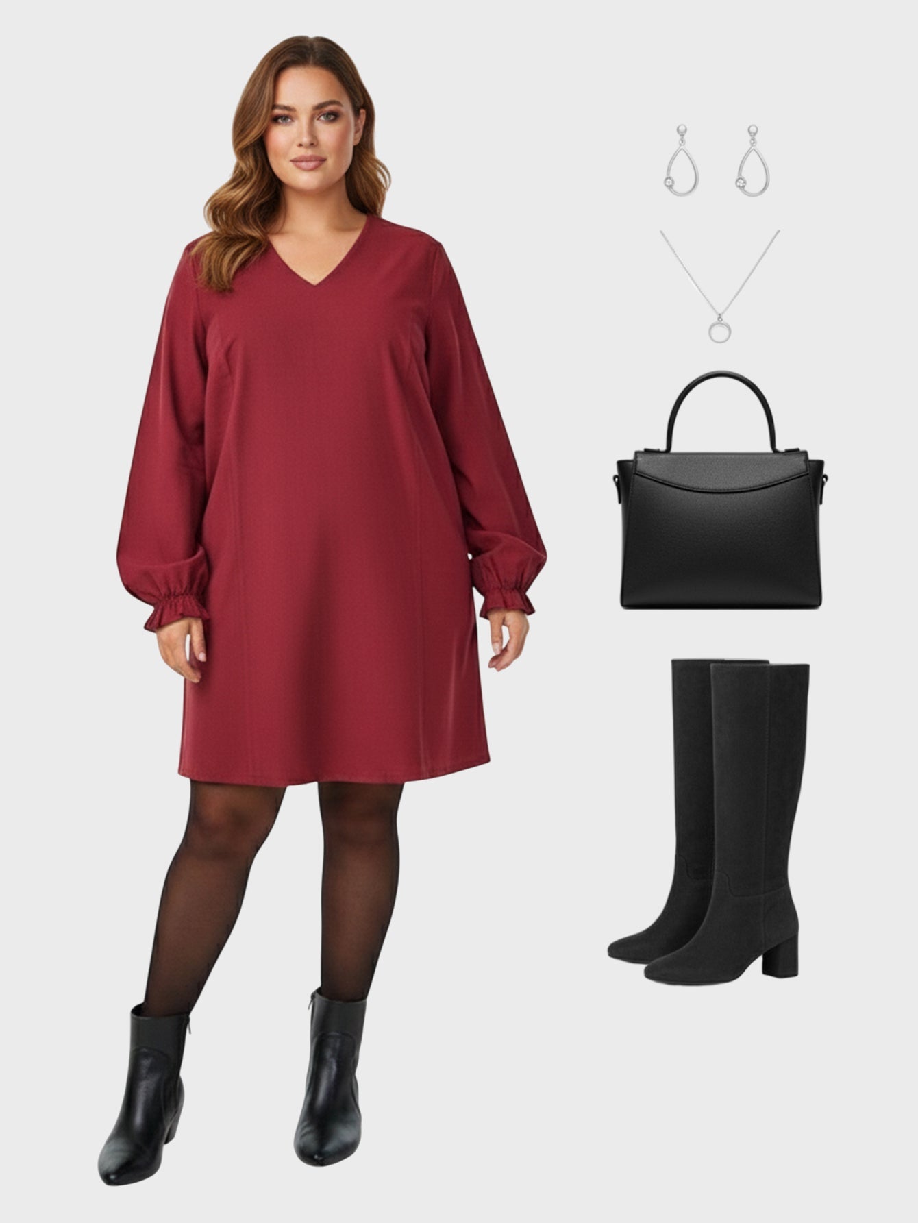 Lapa Plus Women's V - Neck Basic Dress - Lapa plus