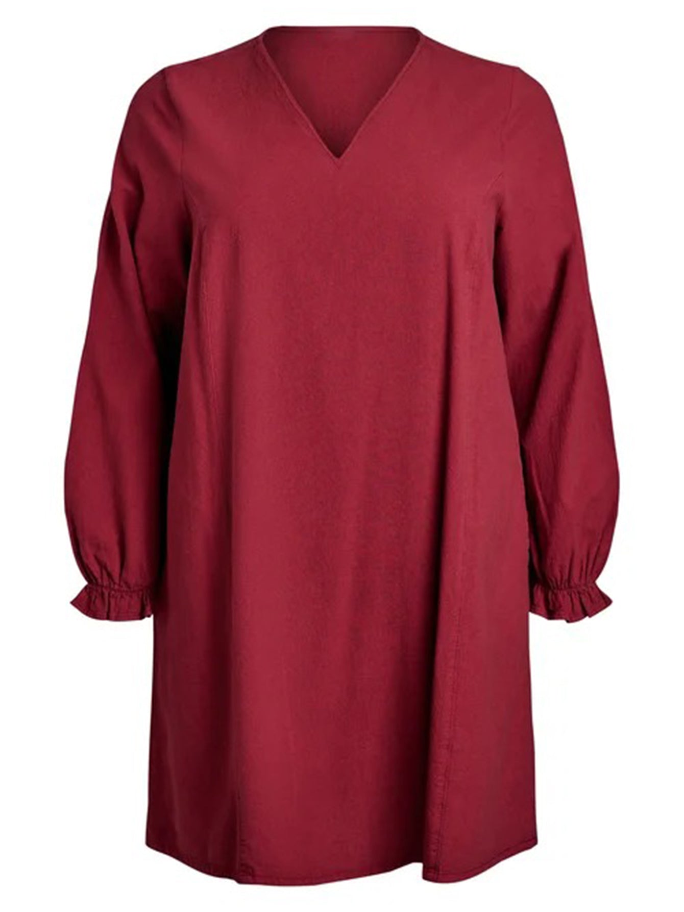 Lapa Plus Women's V - Neck Basic Dress - Lapa plus